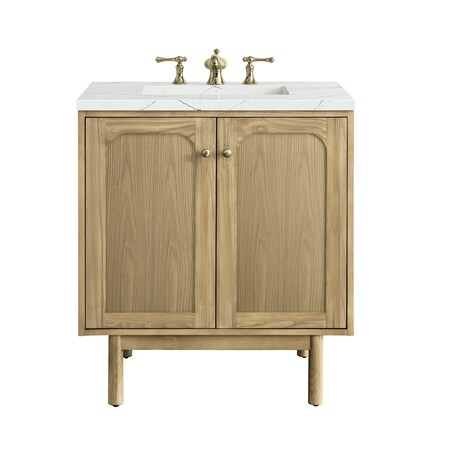 James Martin Vanities Laurent 30in Single Vanity, Light Natural Oak w/ 3 CM Ethereal Noctis Top 545-V30-LNO-3ENC